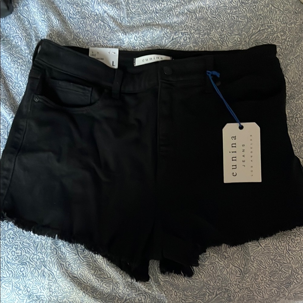 Eunina Women's Black Denim Shorts